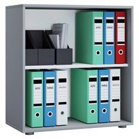 Aktenregal Lona L Grau B: 70 cm - Schwarz/Grau, Basics, Holzwerkstoff (70/74/37cm) - MID.YOU