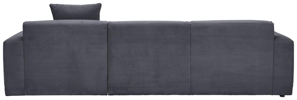 Ecksofa mit Zierkissen Pearl Graphitfarben 303x193 cm - Schwarz/Graphitfarben, Design, Textil (303/196cm) - Livetastic