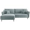 Ecksofa Vanilla Hellblau S: 178x264-302 Cm - Schwarz/Hellblau, Design, Textil (178/264-302cm) - Livetastic