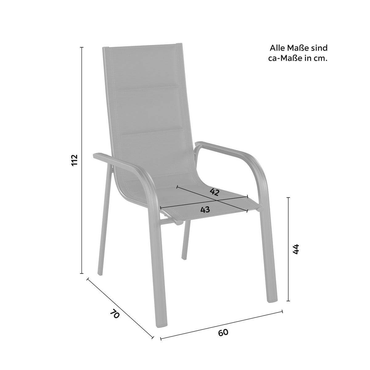 ZAHRADNÍ ŽIDLE HERMANN - antracitová, Basics, kov/textil (60/112/70cm) - Mömax