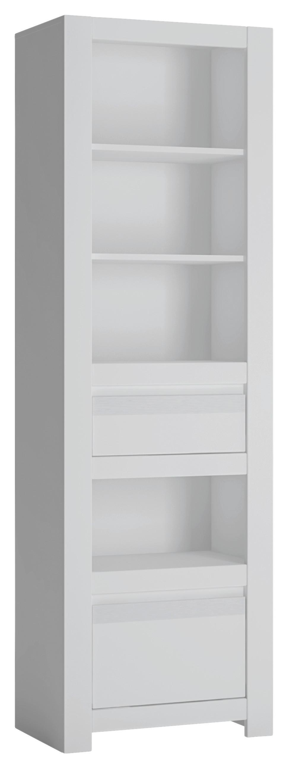 Regál NOVI barva bílá - bílá/černá, Moderní, kompozitní dřevo/plast (62/198/42,2cm) - Premium Living