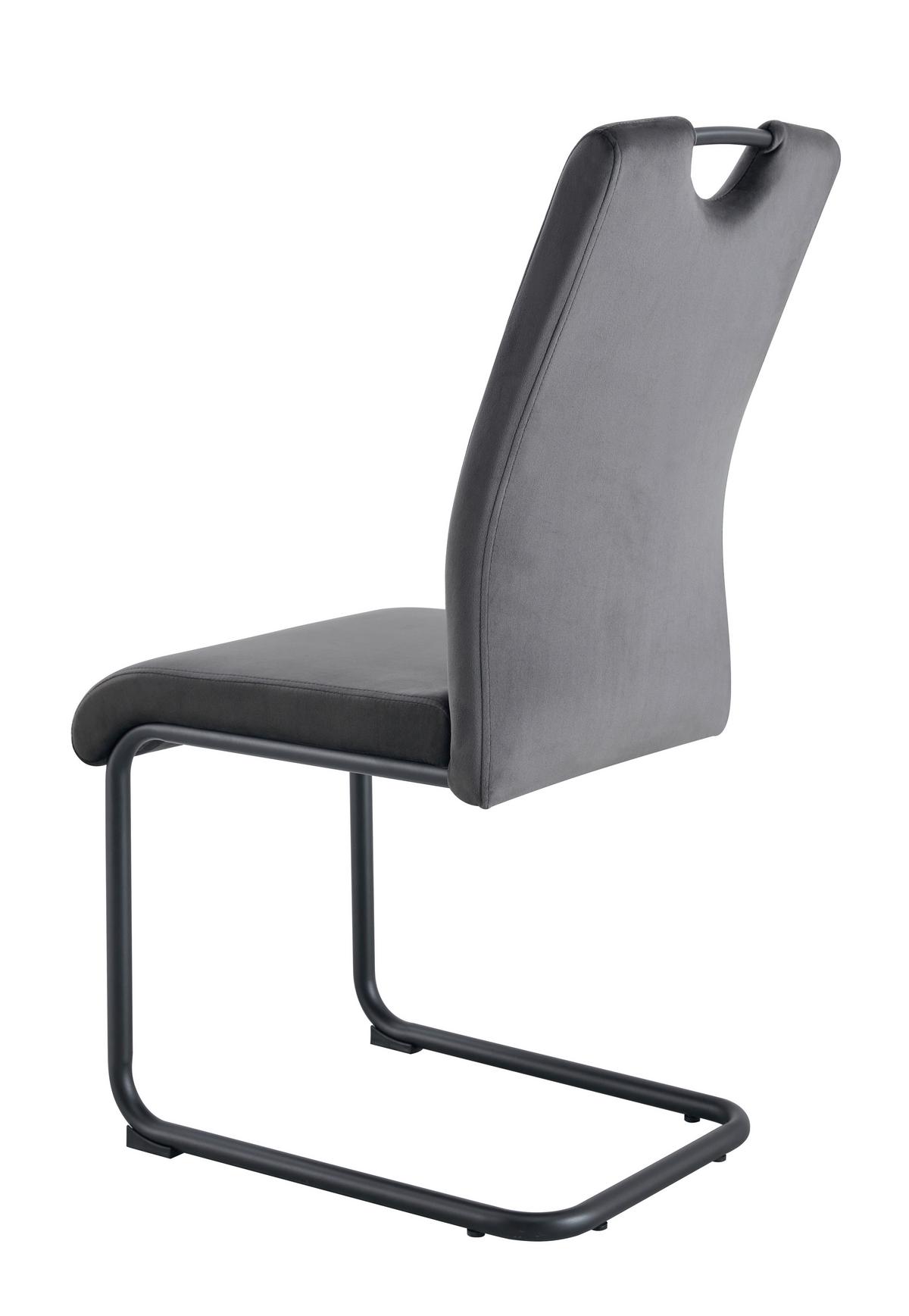 Schwingstuhl-Set Lisa Anthrazit B: 43 cm - Anthrazit/Schwarz, MODERN, Textil/Metall (43/98/61cm) - MID.YOU