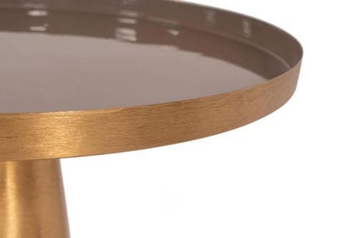Beistelltisch Morrison Graubraun/Goldfarben - Graubraun/Goldfarben, Trend, Metall (51/51/50cm) - Kayoom