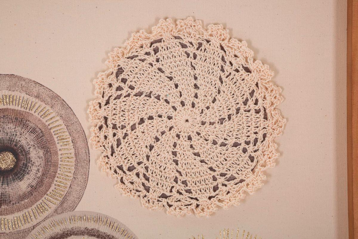 Wanddeko Circly With Ap Beige, Braun B: 45 cm - Beige/Braun, Basics, Holzwerkstoff/Textil (45/60/3.2cm)