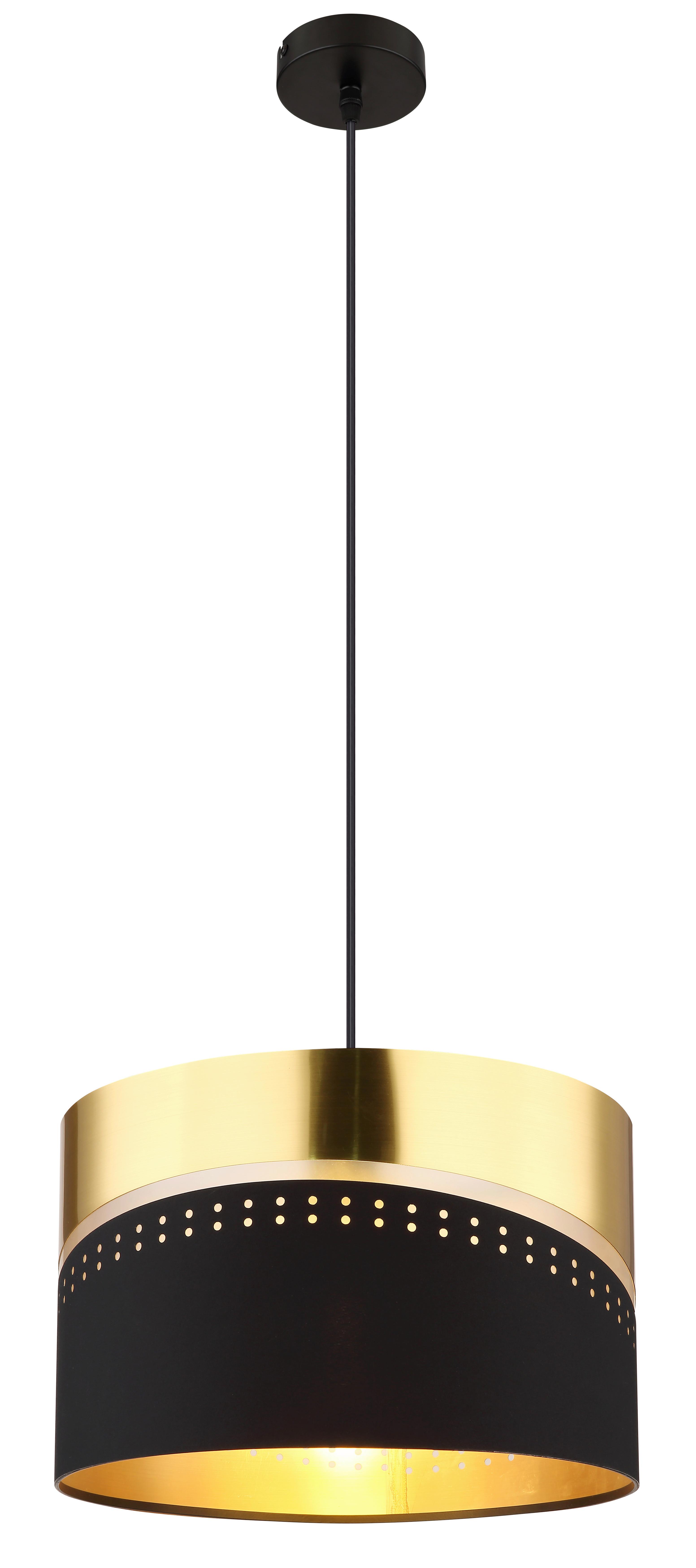 Hängeleuchte 54046h - Goldfarben/Schwarz, KONVENTIONELL, Kunststoff/Textil (35/120cm) - Globo