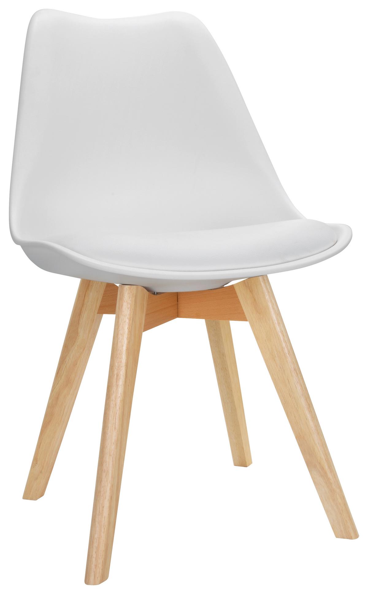 Stuhl-Set 4er Scandi Weiß/Buchefarben - Buchefarben/Weiß, MODERN, Holz/Kunststoff (48/87/56cm) - MID.YOU