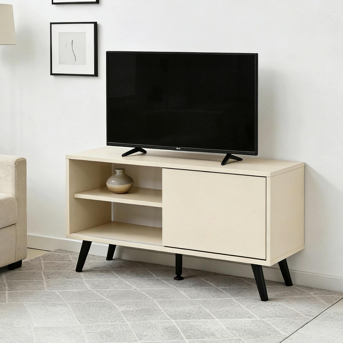 TV STOLÍK MOVE - čierna/kašmírová, Modern, kov/kompozitné drevo (80/46/35cm) - Based