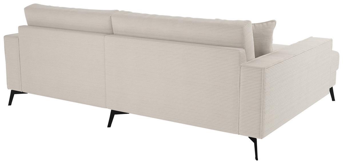 Ecksofa Ted Weiß/beige S: 174x228 Cm - Beige/Schwarz, Trend, Textil (174/228cm)