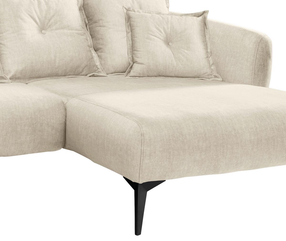 Ecksofa Baggio Beige, Schwarz, S: 277x162 Cm - Beige/Schwarz, MODERN, Textil (277/162cm) - Livetastic
