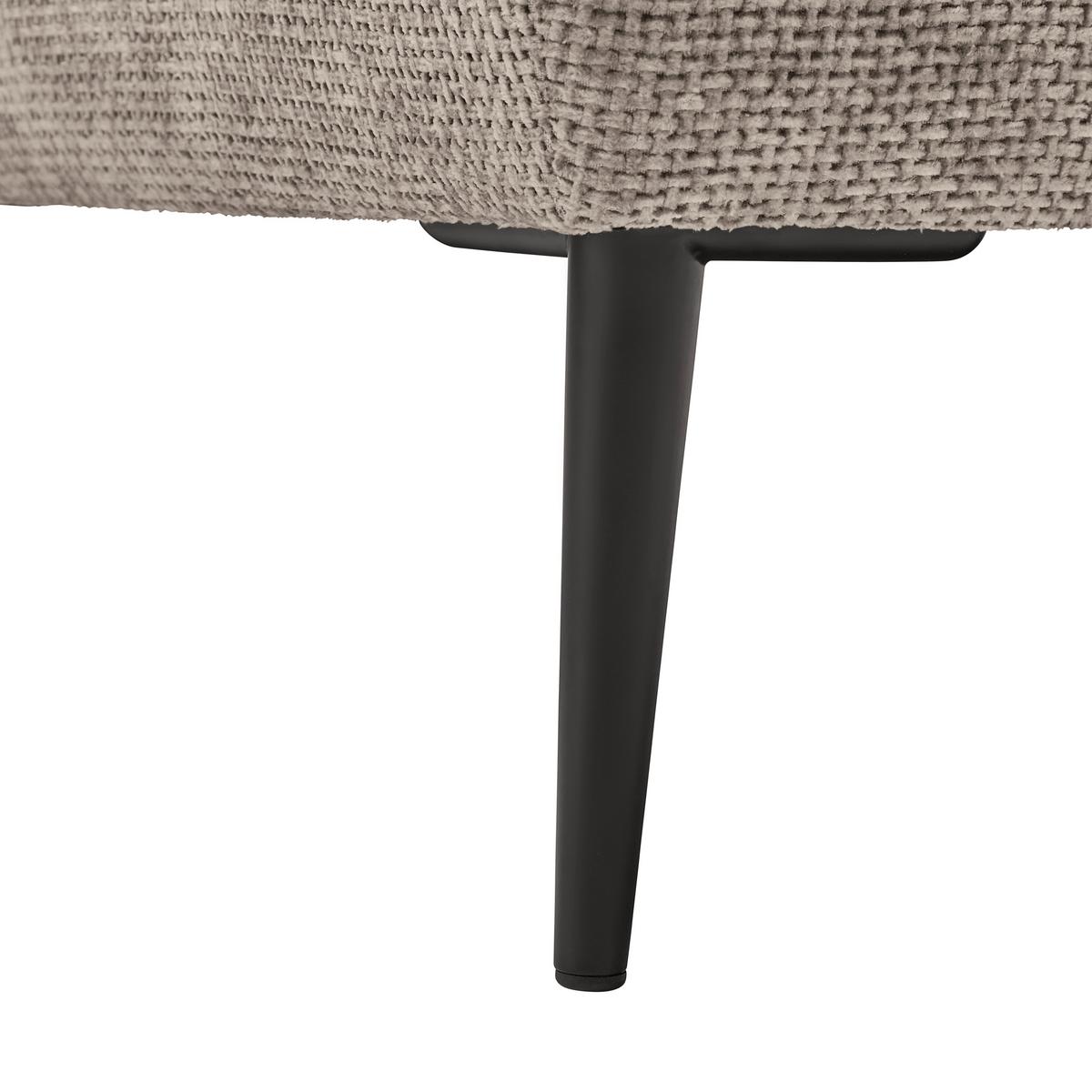 Rohová sedačka CUSTOM, pravá, béžová žinylka - černá/béžová, Moderní, kov/textil (255/164cm) - Mömax