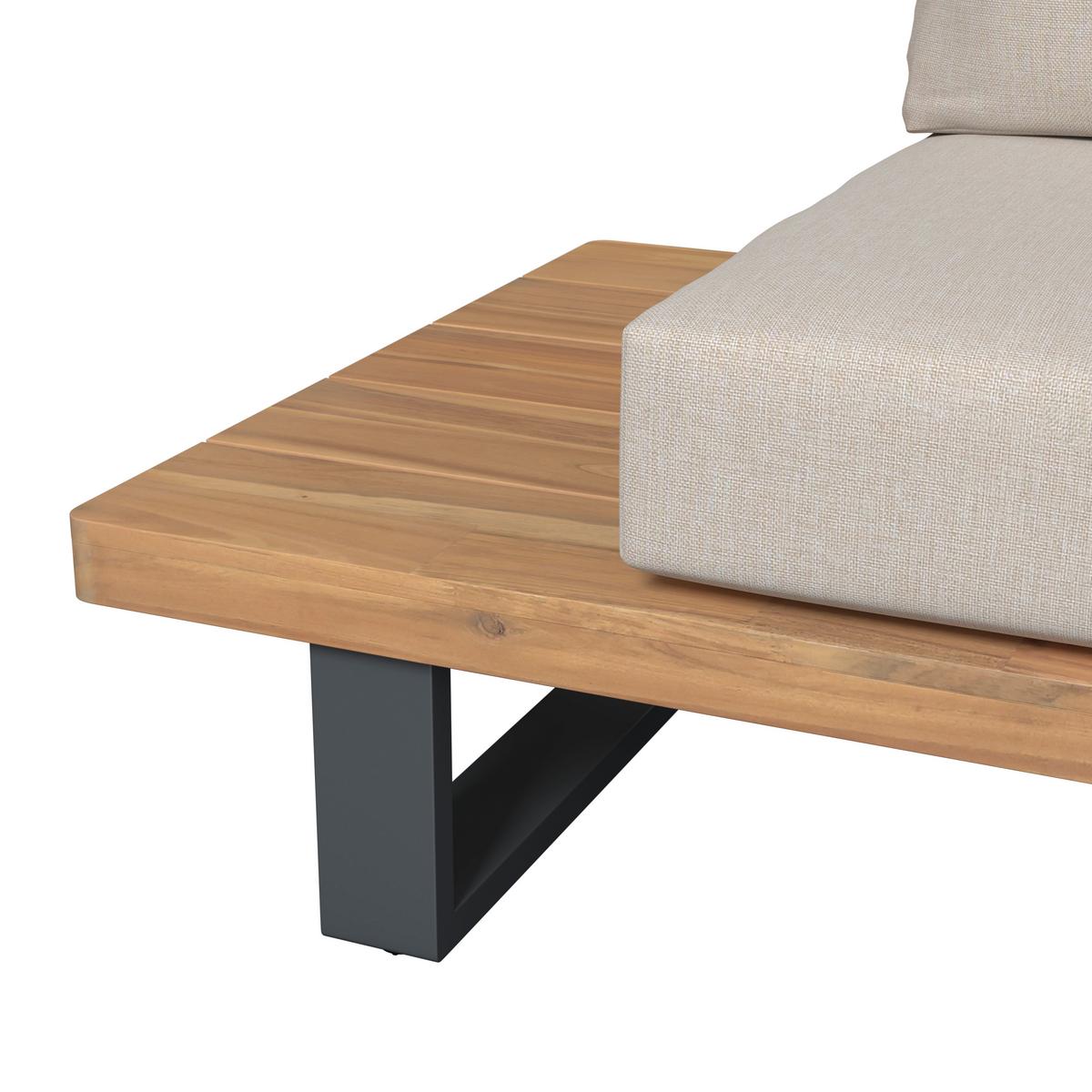 TERASOVÁ SEDACIA SÚPRAVA GABRIEL - farba akácie, Natur, kov/drevo - Mömax