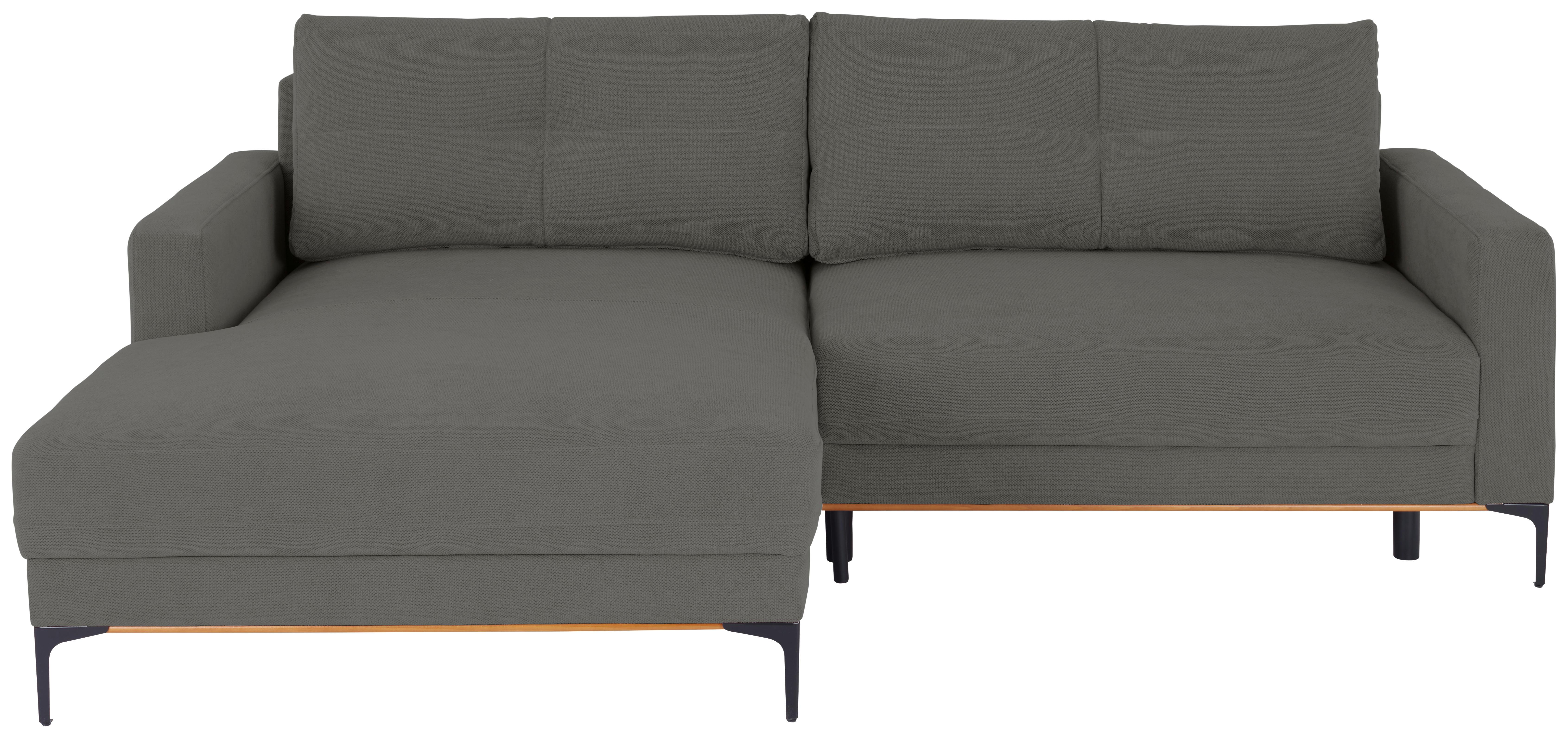 Ecksofa Bergamo - Dunkelgrau/Schwarz, MODERN, Textil (162/238cm) - Ondega