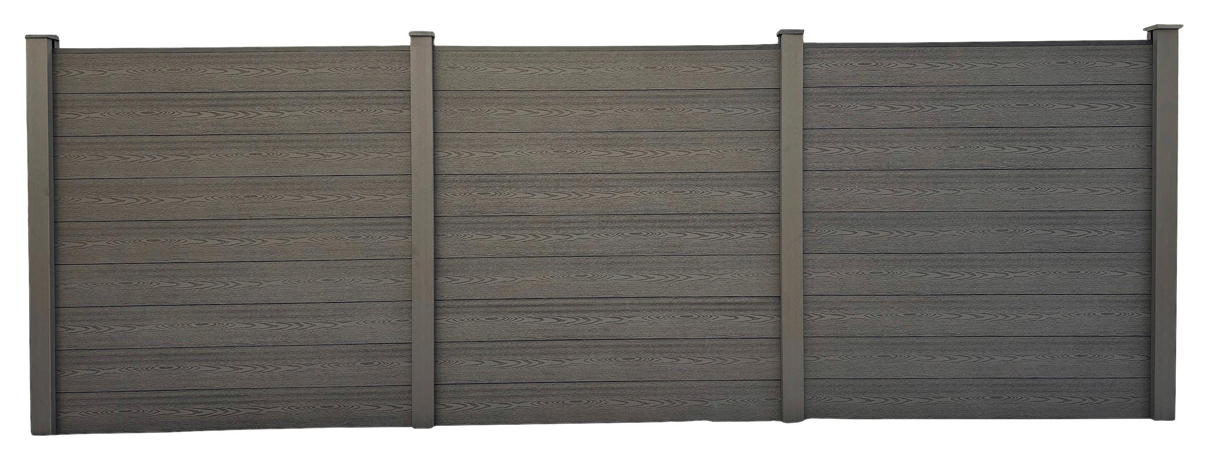 Wpc Zaunpaket 5 Elemente, 6 Pfosten, Einfaches Stecksystem - KONVENTIONELL (910/185/10cm) - Prestige Home