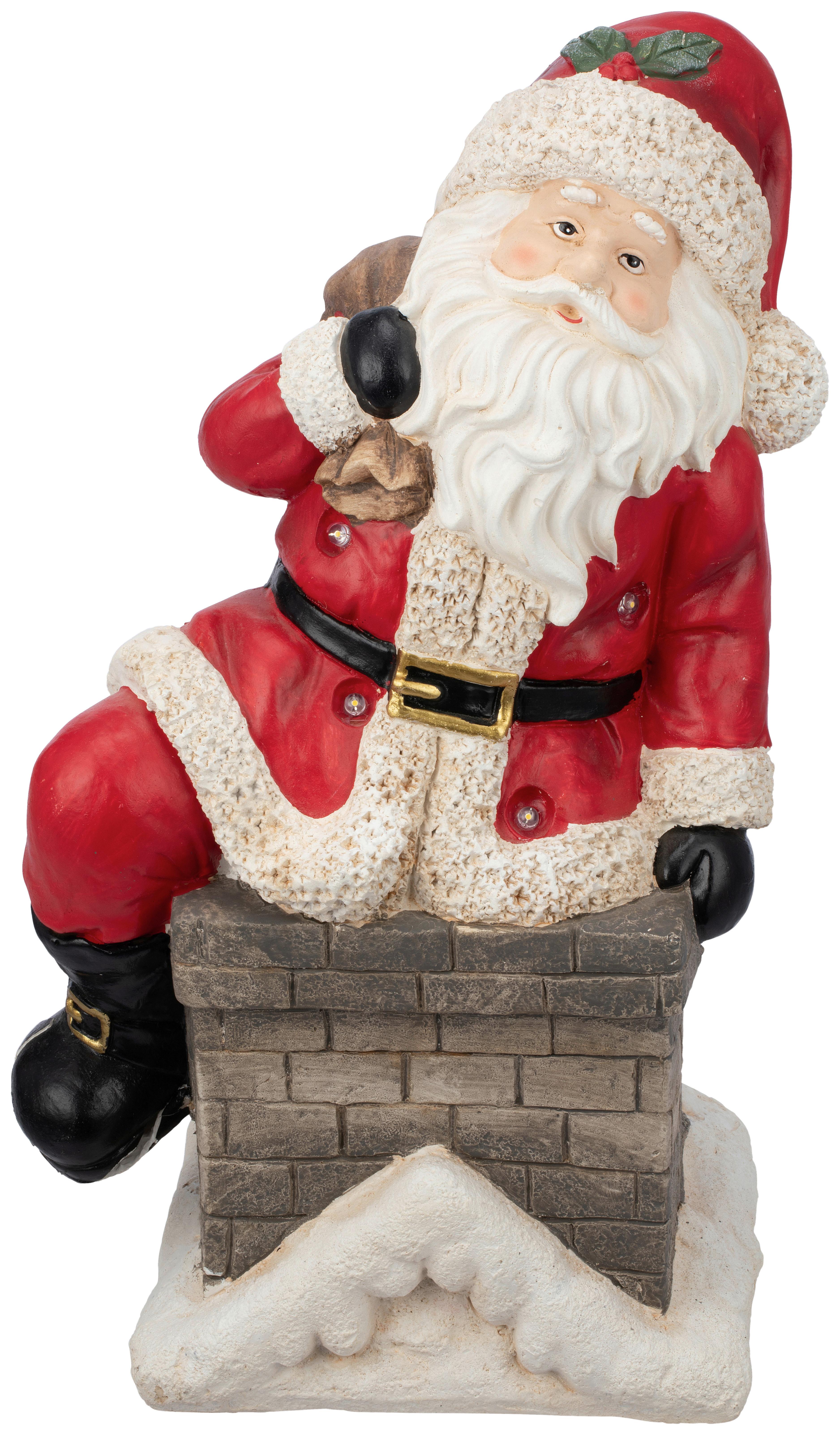 Weihnachtsmann David - Rot/Schwarz, KONVENTIONELL, Stein (33/26/54cm) - Luca Bessoni