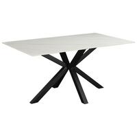 Esstisch Romana 160x76x90 cm Schwarz/Weiß - Schwarz/Weiß, MODERN, Keramik/Metall (160/90/76cm) - MID.YOU