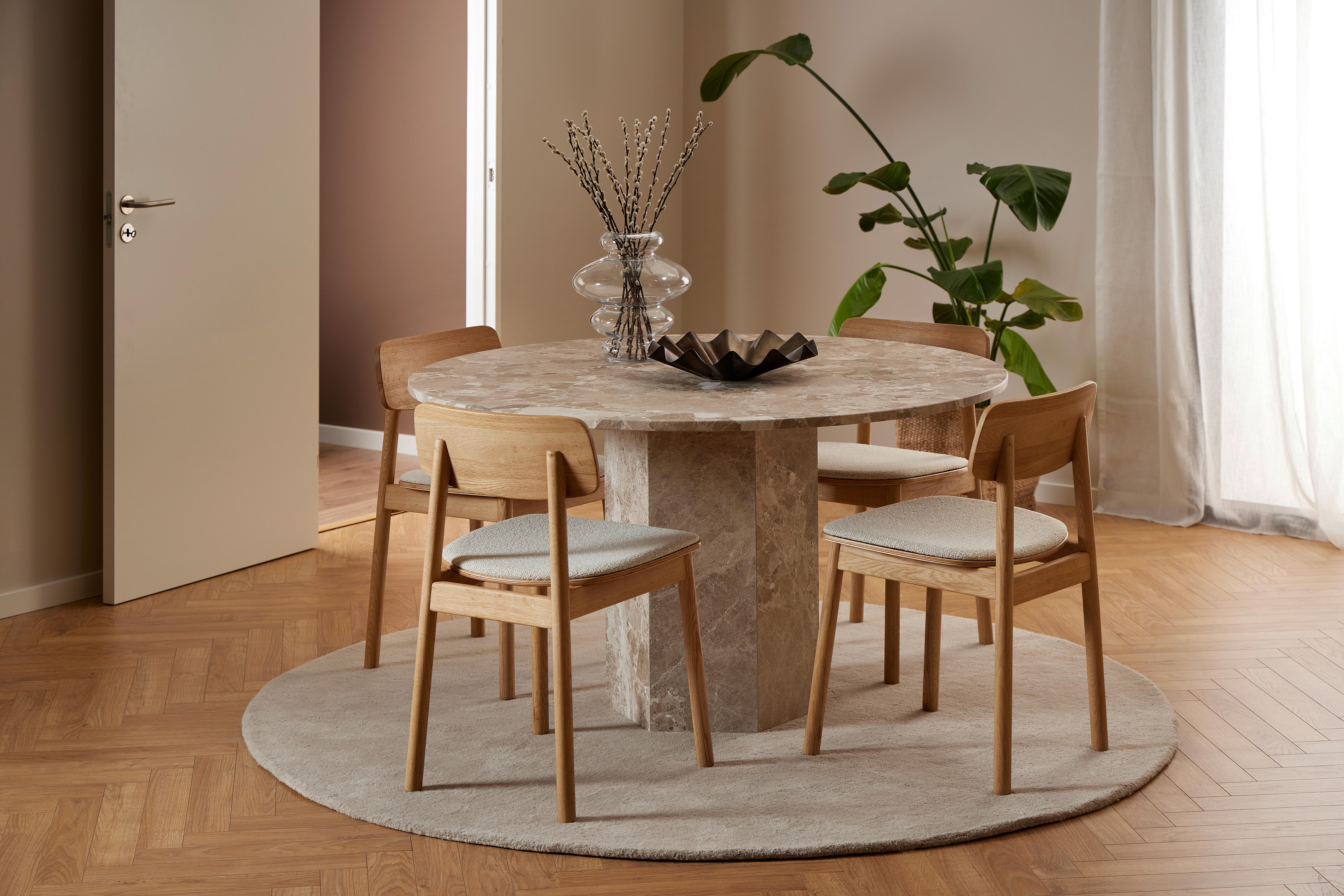 Esstisch Naxos H000022340 - Beige/Braun, Design, Stein (130/130/75cm) - MID.YOU