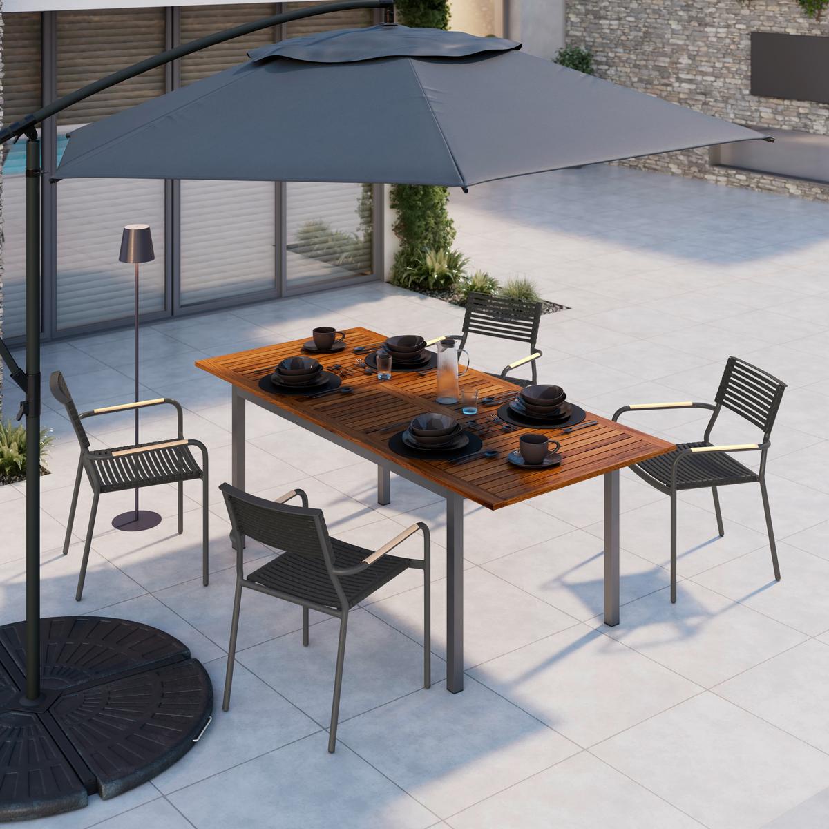 ZAHRADNÍ ŽIDLE IRIS - přírodní barvy/antracitová, Basics, kov/plast (56/79/58cm) - Mömax