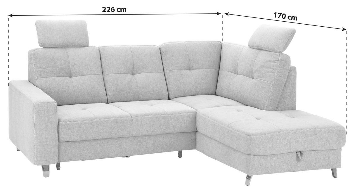 Rohová sedačka VARESE, pravá, modrá - modrá/černá, Moderní, kov/textil (226/170cm) - James Wood