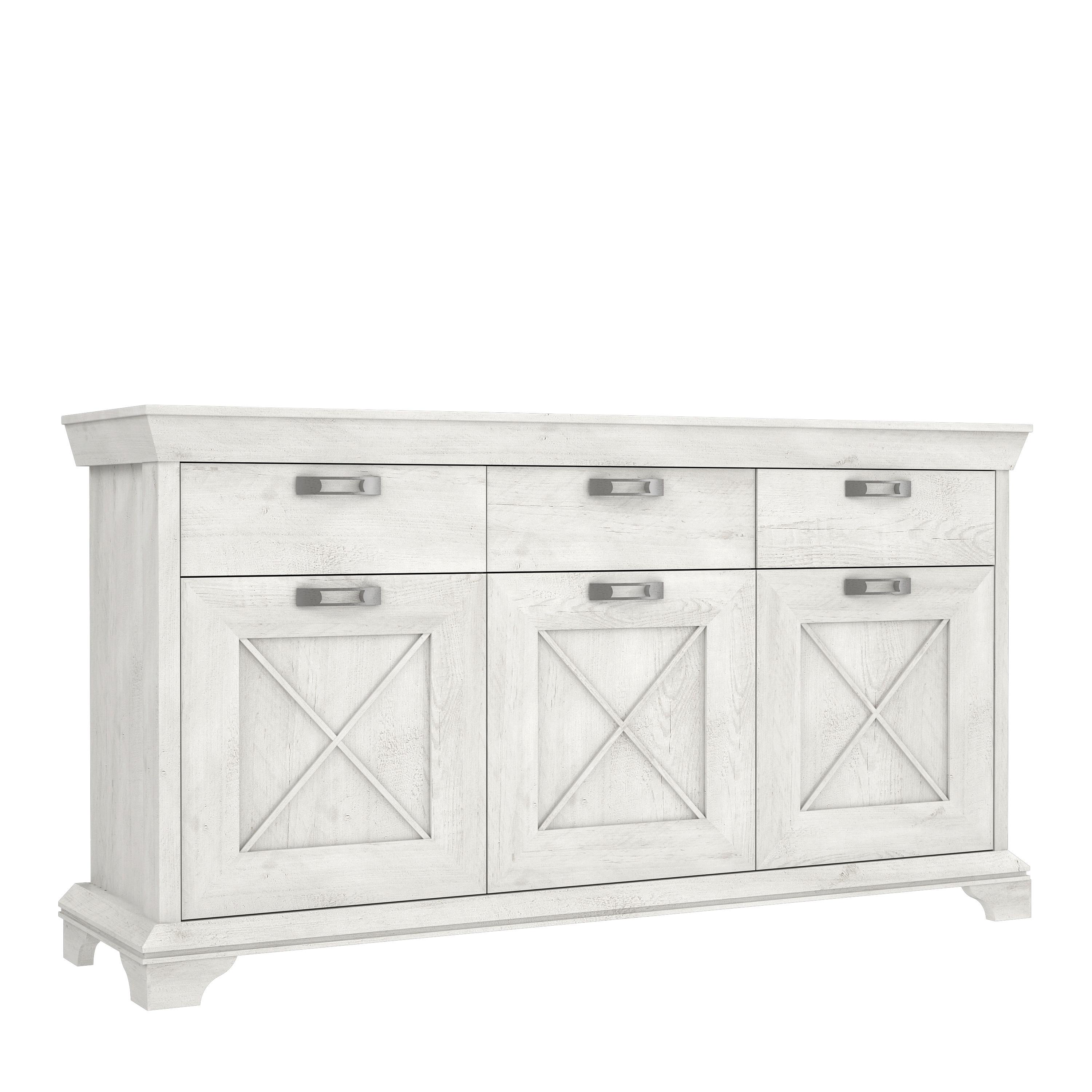 Sideboard B: 178,3 cm Kashmir, Pinienfarben/Weiß - Weiß/Pinienfarben, ROMANTIK / LANDHAUS, Holzwerkstoff/Kunststoff (178,3/95,9/48,2cm) - MID.YOU
