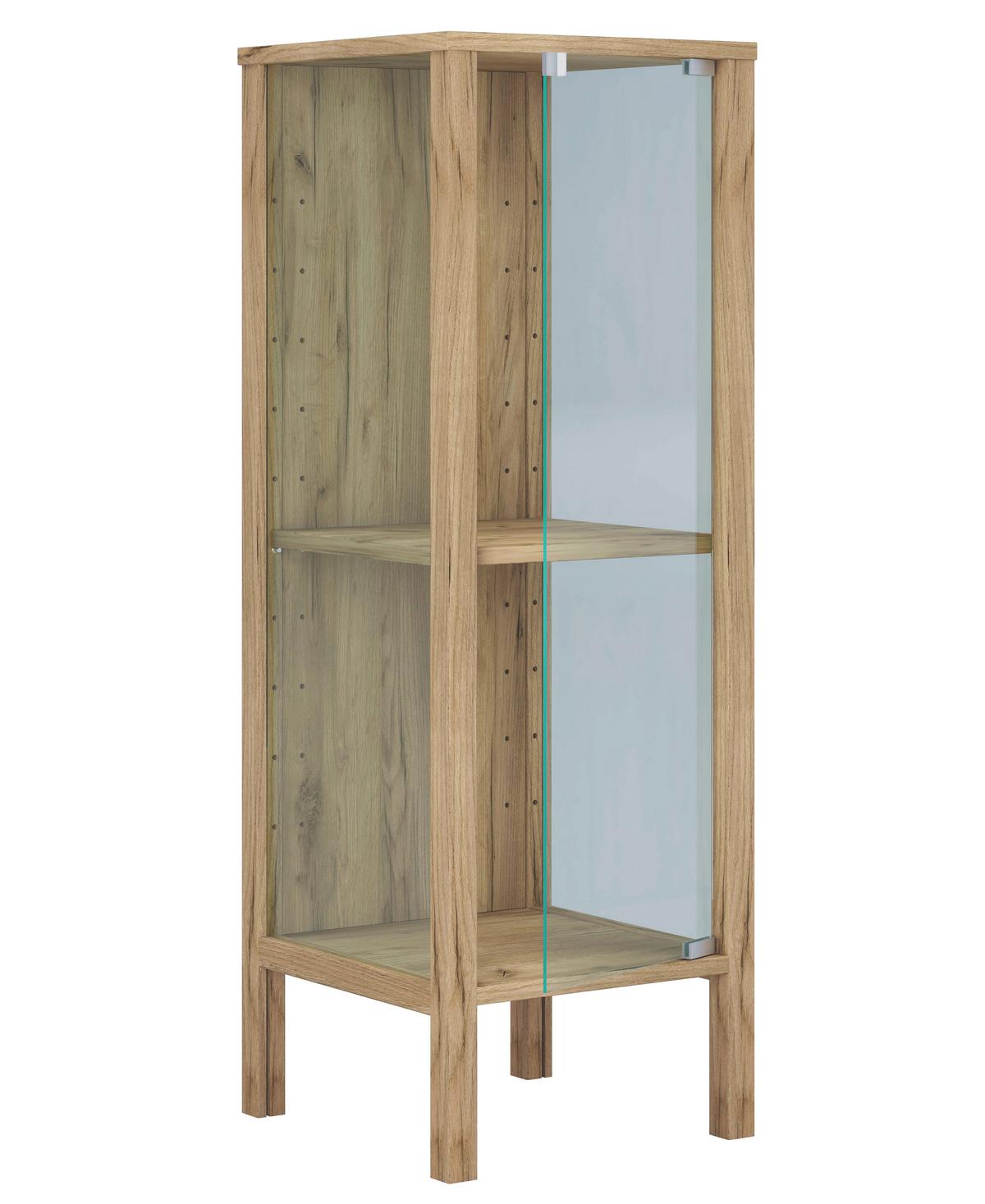 Vitrine Jensol Honigeiche B: 33 cm - Honigeiche/Klar, Design, Glas/Holzwerkstoff (33/98/35cm) - Livetastic
