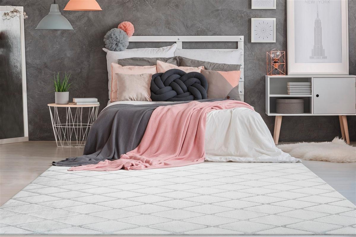 Teppich Grau, Weiß Vivica 225, BxL: 80x150 cm - Weiß/Grau, KONVENTIONELL, Textil (80/150cm)