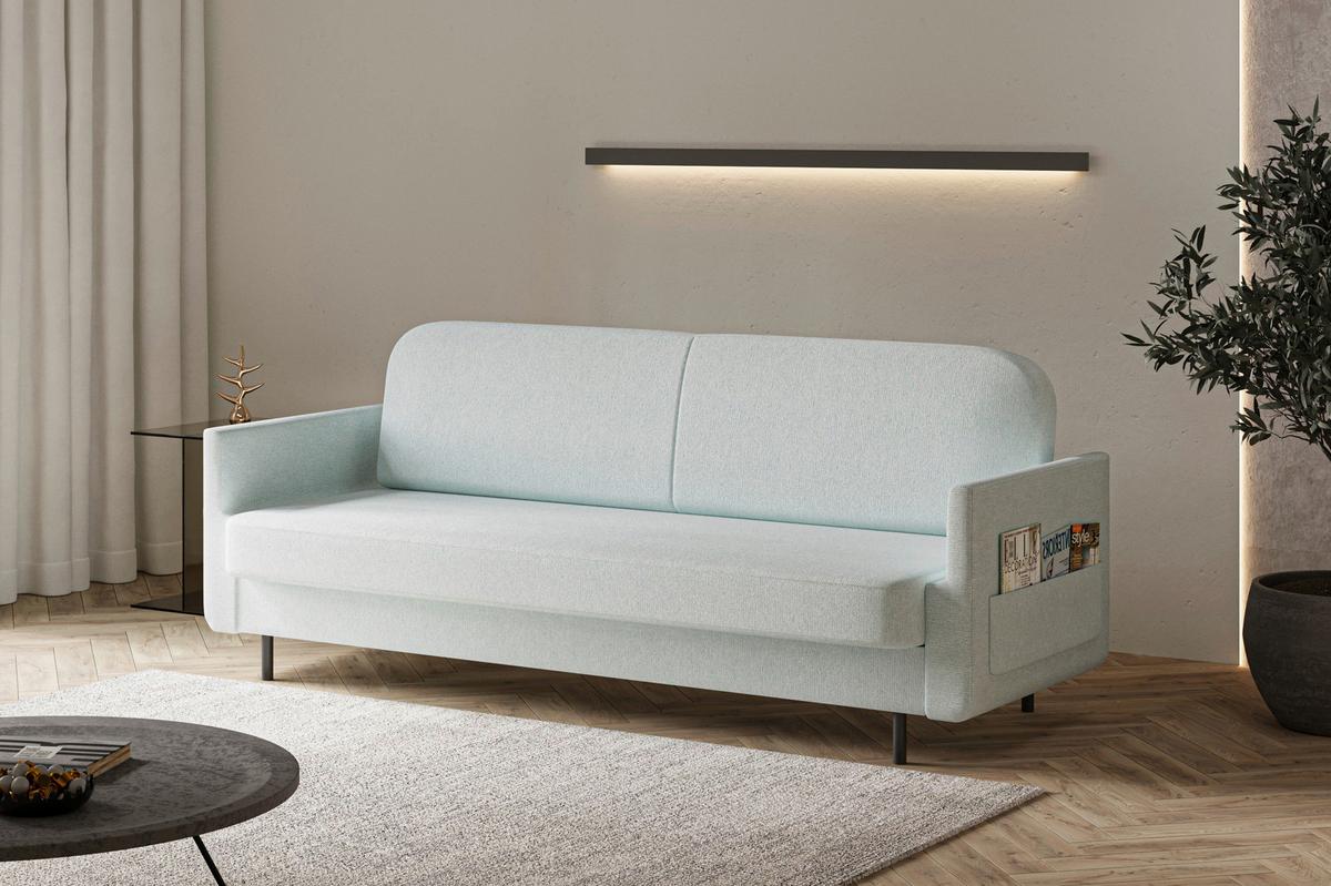 Schlafsofa Cloudy Hellblau B: 221 cm - Hellblau, Design, Textil (221/87/84cm) - MID.YOU