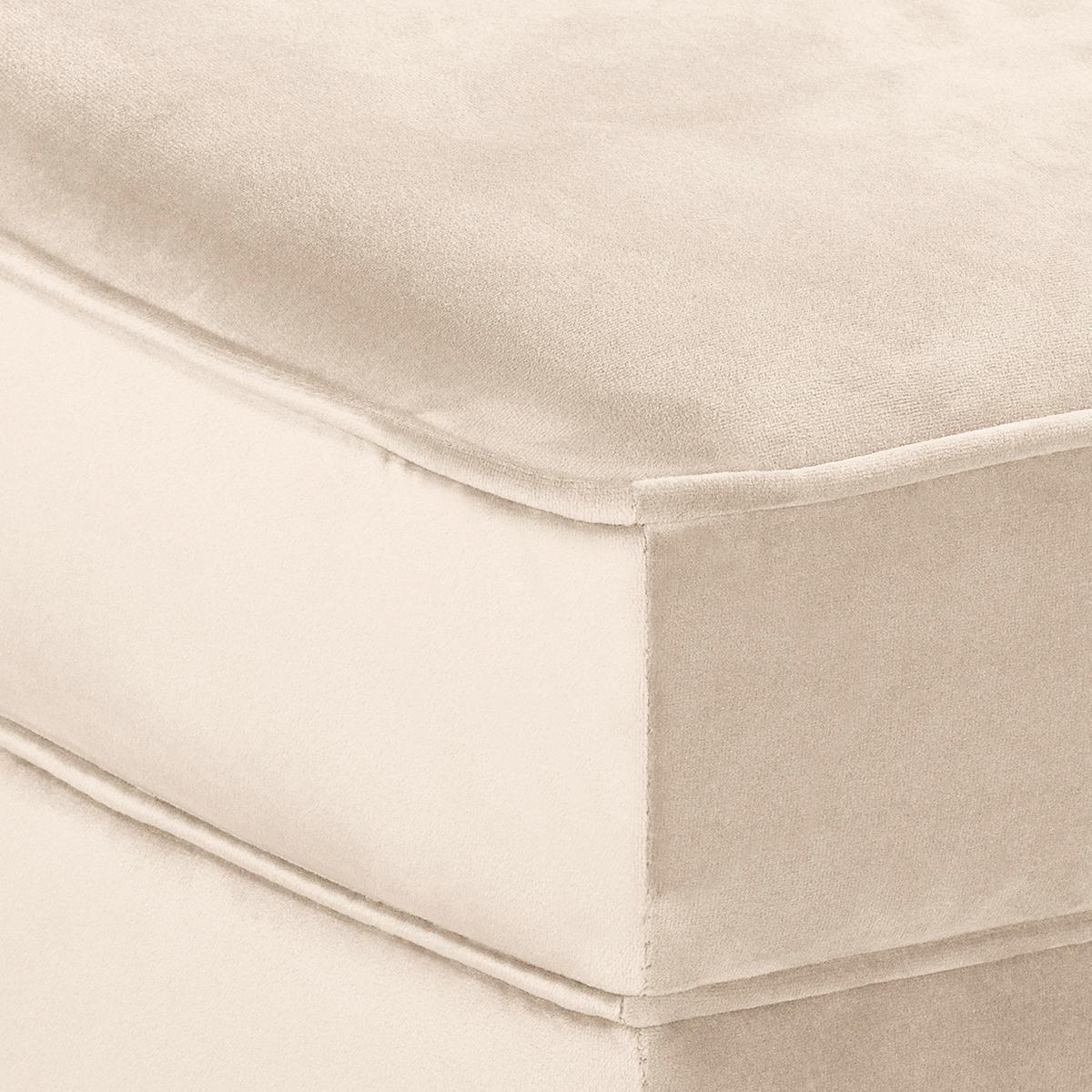 Récamiere Pako Creme B: 185cm - Creme/Braun, Design, Textil (185/93/75cm) - Livetastic