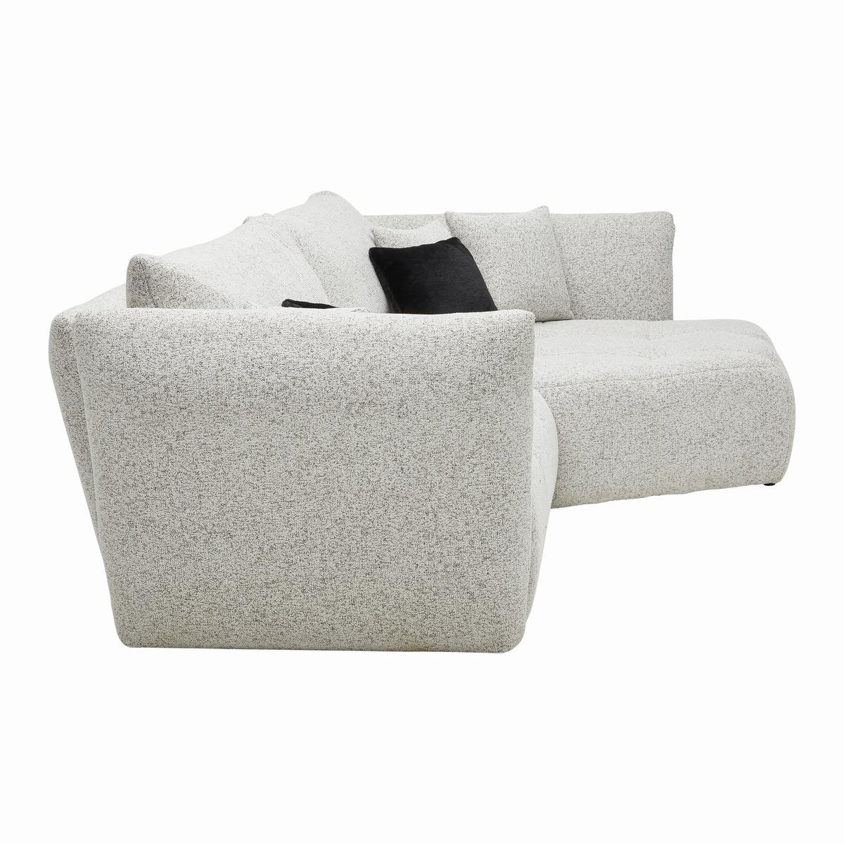 Sedacia súprava BONNY, pravá, béžová / čierna, 5x vankúš - čierna/béžová, Modern, drevo/textil (300/193cm) - Premium Living