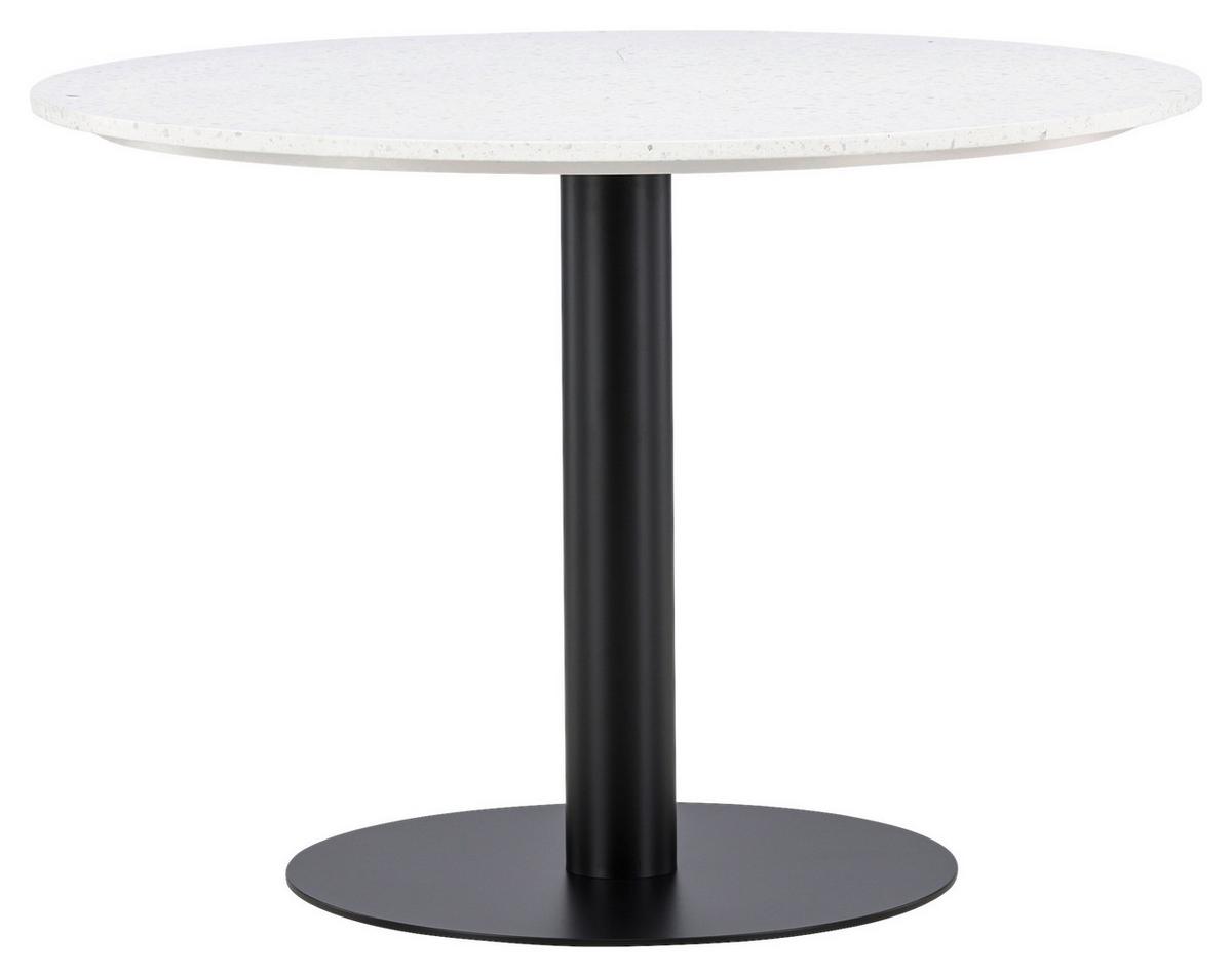 Esstisch Razzia - Schwarz/Weiß, Design, Stein/Metall (106/106/75cm) - Livetastic