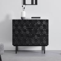 Komoda ROMA - černá, Moderní, kov/dřevo (85/80/40cm) - Bessagi Home