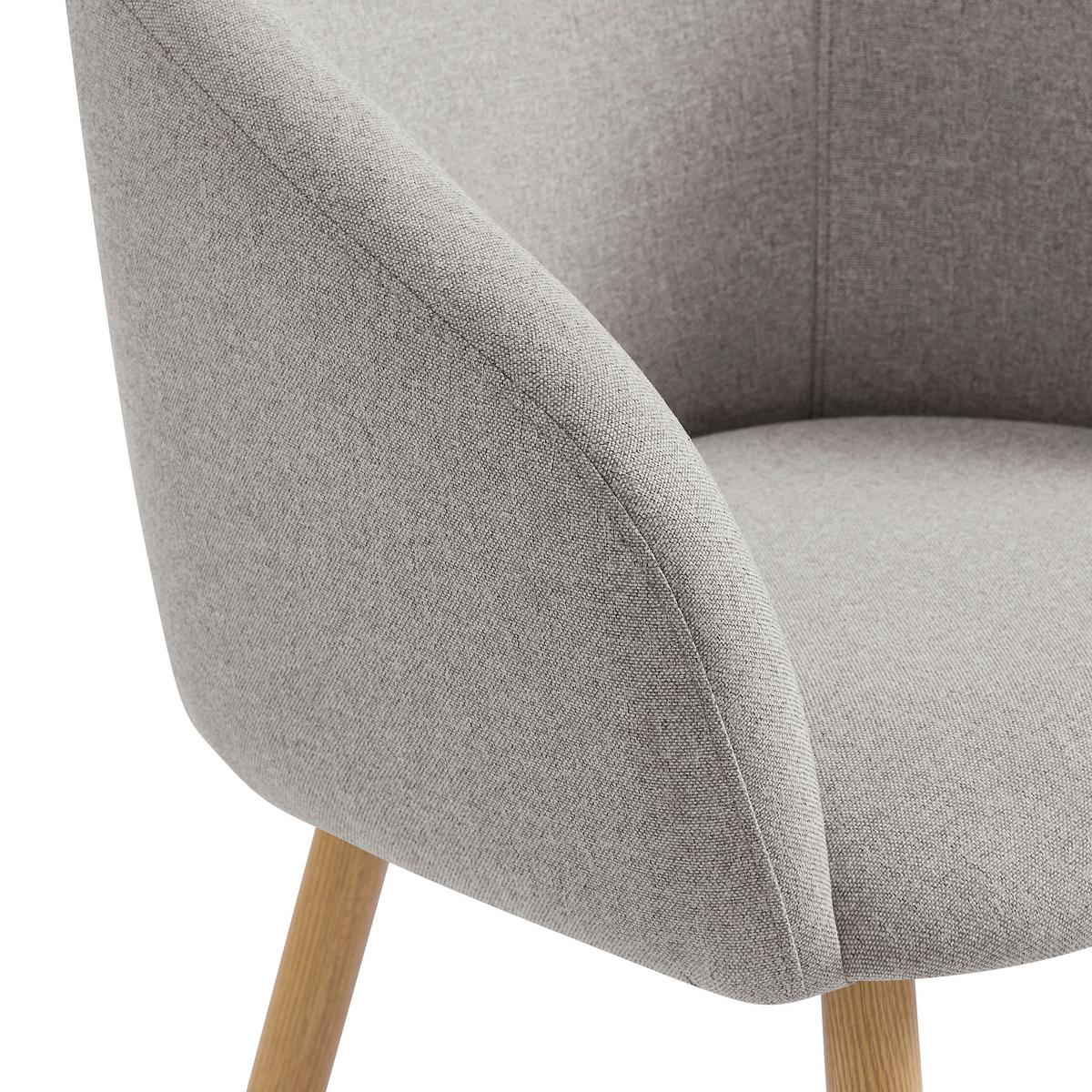 Armlehnstuhl-Set Taupe B: 64,5cm 2-teilig - Taupe/Eichefarben, MODERN, Textil/Metall (64,5/84/58cm) - Livetastic