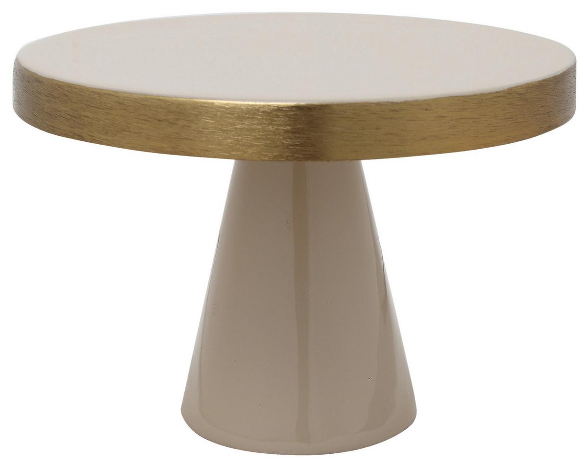 Tortenplatte Art Deco Goldfarben, Beige, 30x14 cm - Beige/Goldfarben, Trend, Metall (30/14cm) - Kayoom