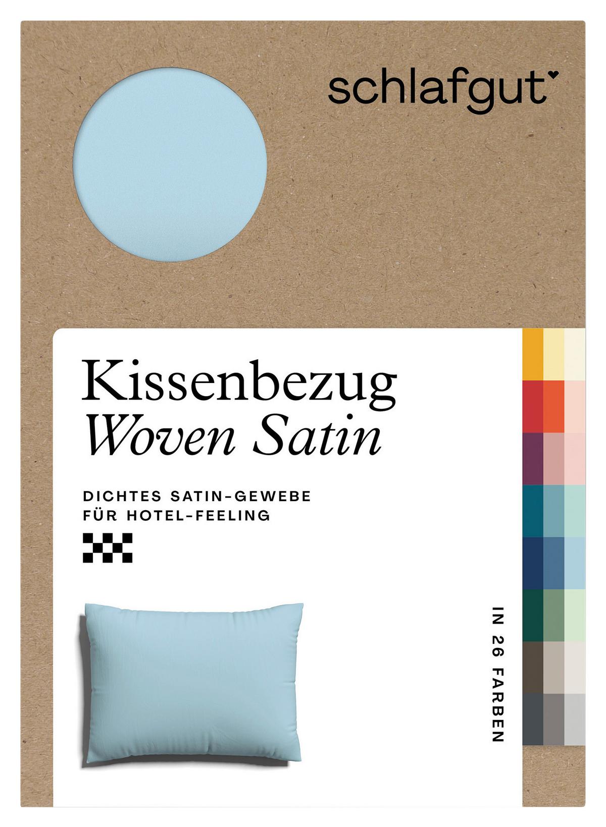 Kopfpolsterbezug Woven Satin - Hellblau, Basics, Textil (70/90cm) - Schlafgut