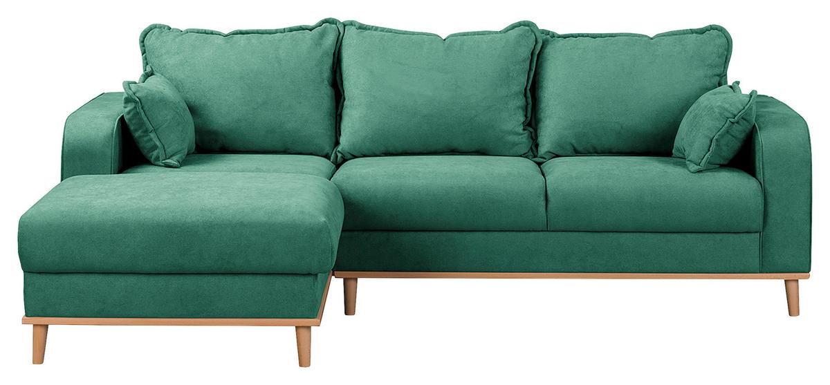 Ecksofa Beata Mintgrün S: 150x230 cm - Wengefarben/Mintgrün, Design, Textil (150/230cm) - Livetastic