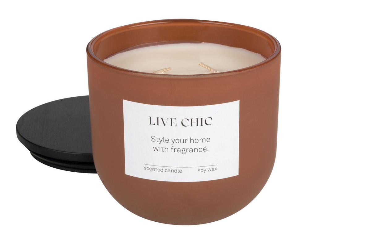 Svíčka ve skle Camilla - šedá/modrá, Moderní, přírodní materiály/sklo (10/9cm) - Mömax