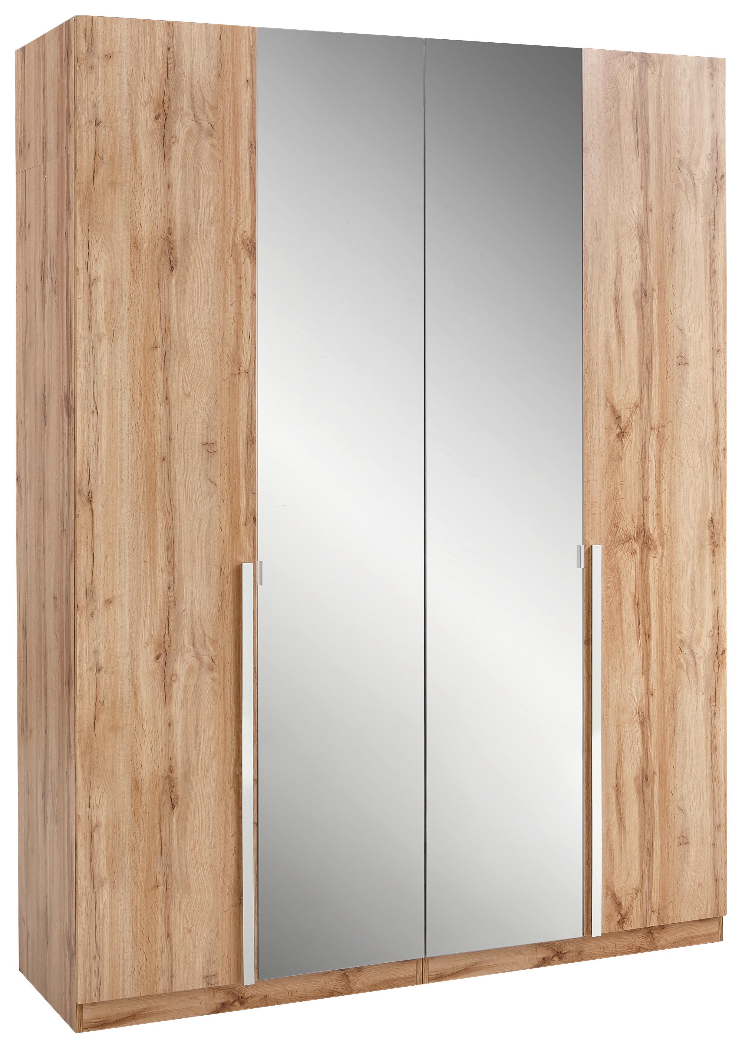 Skříň Se Zrcadlem Unit, Vybavení Luxus, Dub, 182 Cm - dub wotan/barvy chromu, Moderní, kompozitní dřevo/plast (182,2/242,2/58,3cm) - Ondega