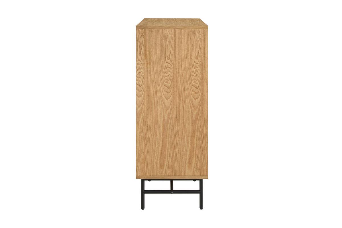 Kommode Schwarz, Eiche Dekor B: 80cm - Eichefarben/Schwarz, Design, Holz/Holzwerkstoff (80/110/40cm) - Livetastic