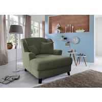 XXXL-Sessel Asado olivgrün teilmassiv, B: 109 cm - Dunkelbraun/Olivgrün, KONVENTIONELL, Textil (109/104/145cm) - Sit & More