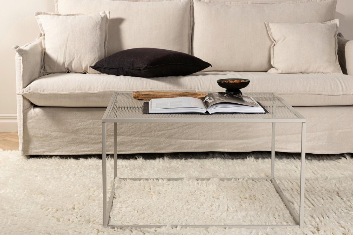 Couchtisch Netz - Beige, Design, Metall (80/80/45cm) - Livetastic