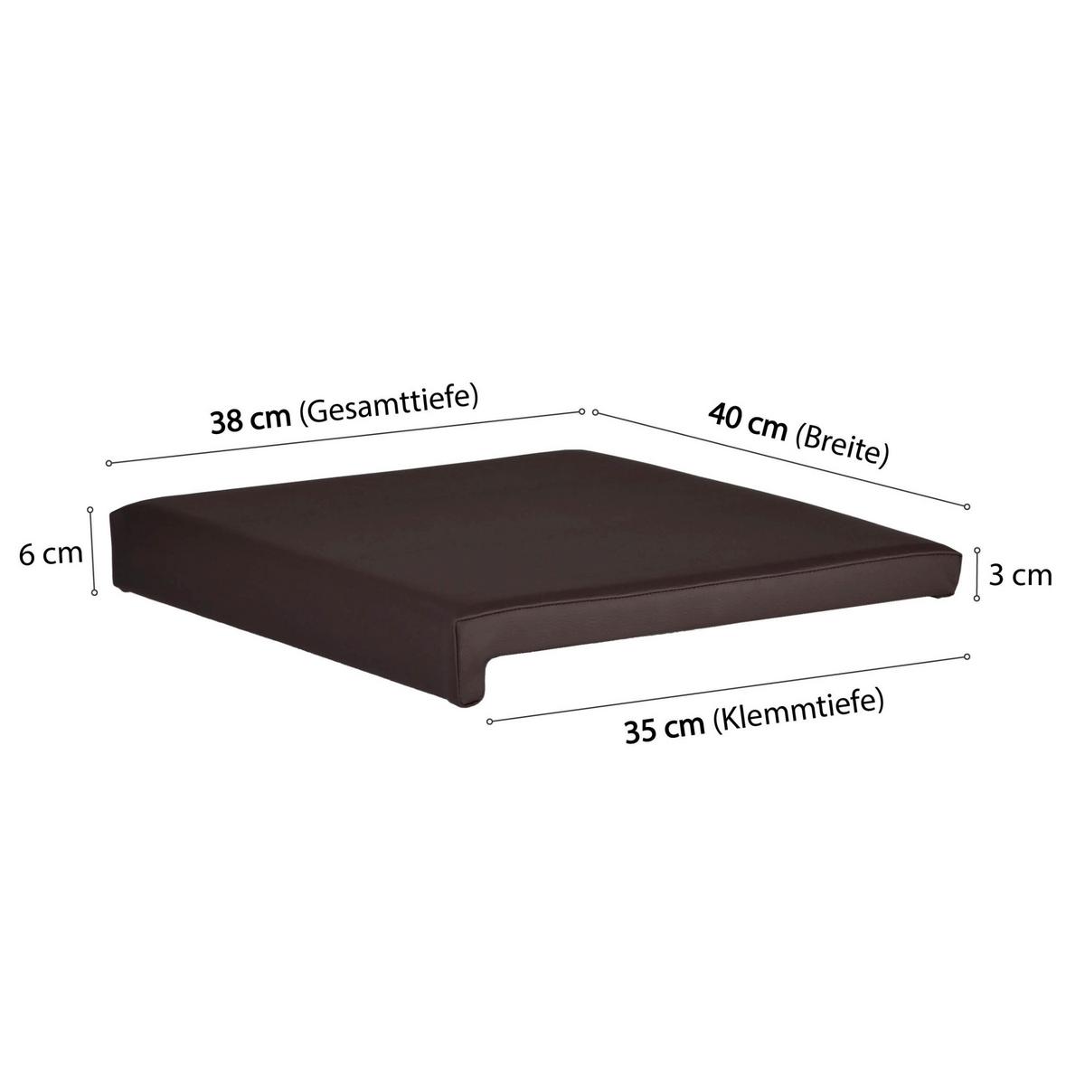 Bankkissen Braun L: 40 cm - Basics (40/35/38/5/8cm)