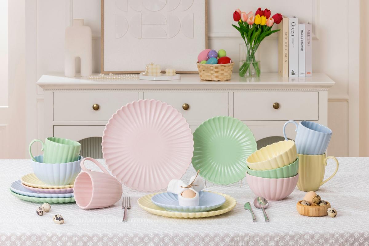 Kombiservice Nella - Blau/Pink, ROMANTIK / LANDHAUS, Keramik - Luca Bessoni