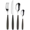 Besteckset Riva Wenghe, 16--teilig. - Edelstahlfarben/Dunkelbraun, Basics, Kunststoff/Metall - Pintinox