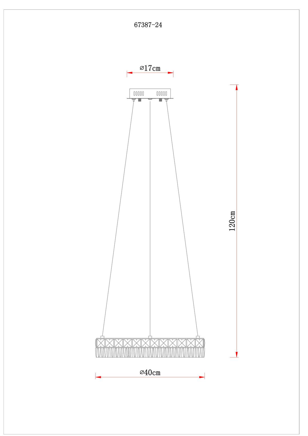ZÁVESNÉ LED SVIETIDLO LAUREL - priehľadné/číra, Konventionell, kov/plast (40/120cm) - Globo