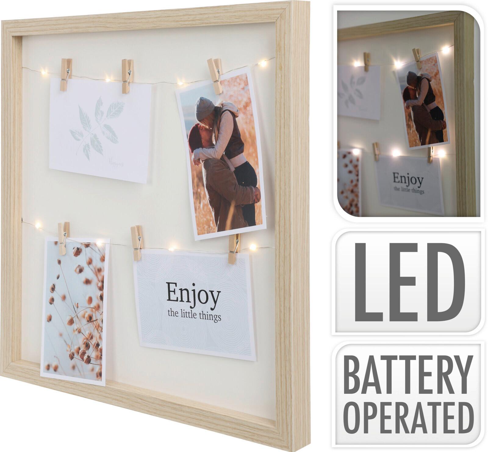 Led-es Képkeret Kb. 38/38/3cm - natúr színű, Basics, műanyag (38/38/3cm)