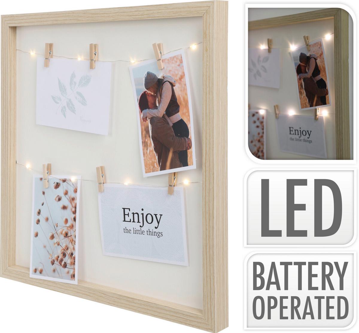 Led-es Képkeret Kb. 38/38/3cm - natúr színű, Basics, műanyag (38/38/3cm)