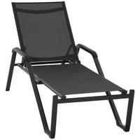 Gartenliege Tesoro Aluminium/ Netzgewebe Verstellbar - Anthrazit/Schwarz, KONVENTIONELL, Textil/Metall (70/108/195cm) - Siena Garden
