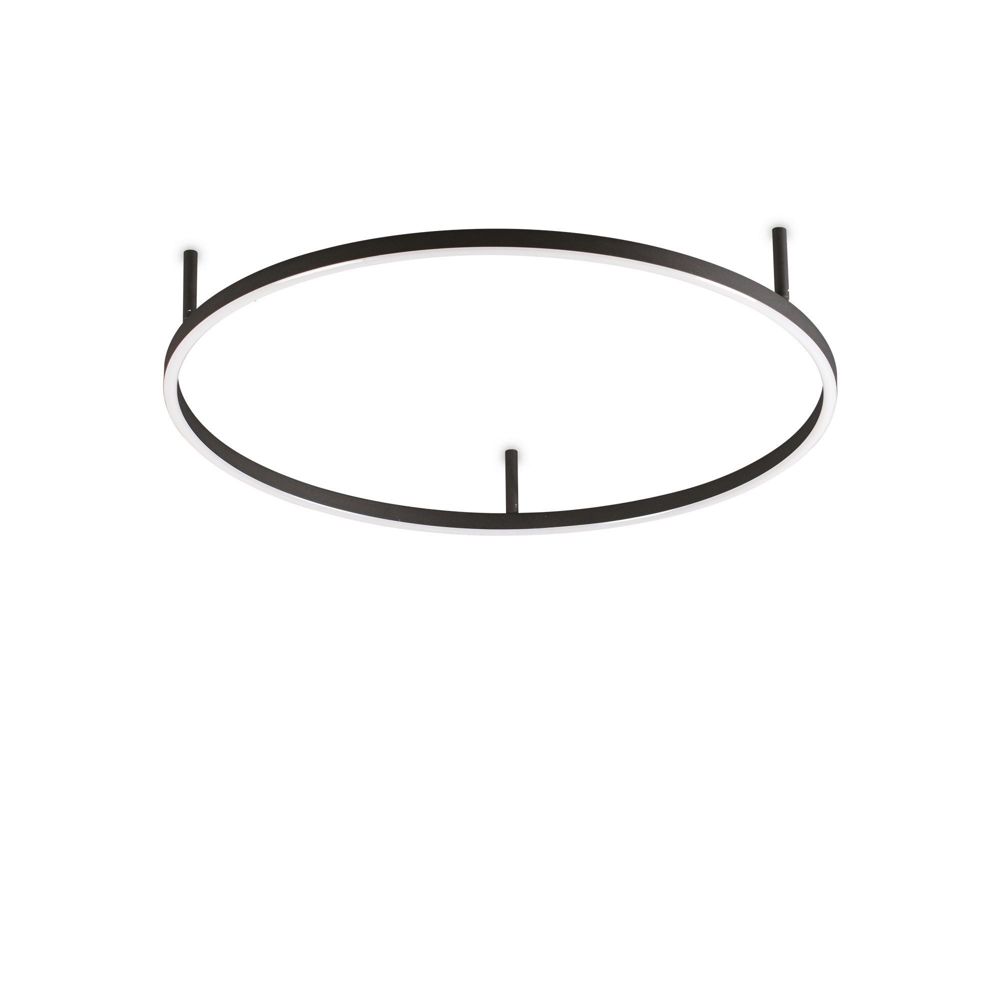 LED-Deckenleuchte Oracle Slim Schwarz D: 70 cm - Schwarz, Design, Kunststoff/Metall (70/7cm) - Ideal Lux