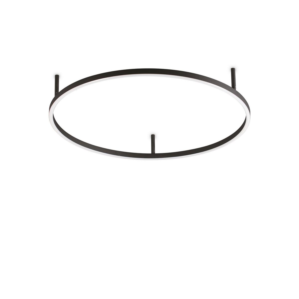 LED-Deckenleuchte Oracle Slim Schwarz D: 70 cm - Schwarz, Design, Kunststoff/Metall (70/7cm) - Ideal Lux