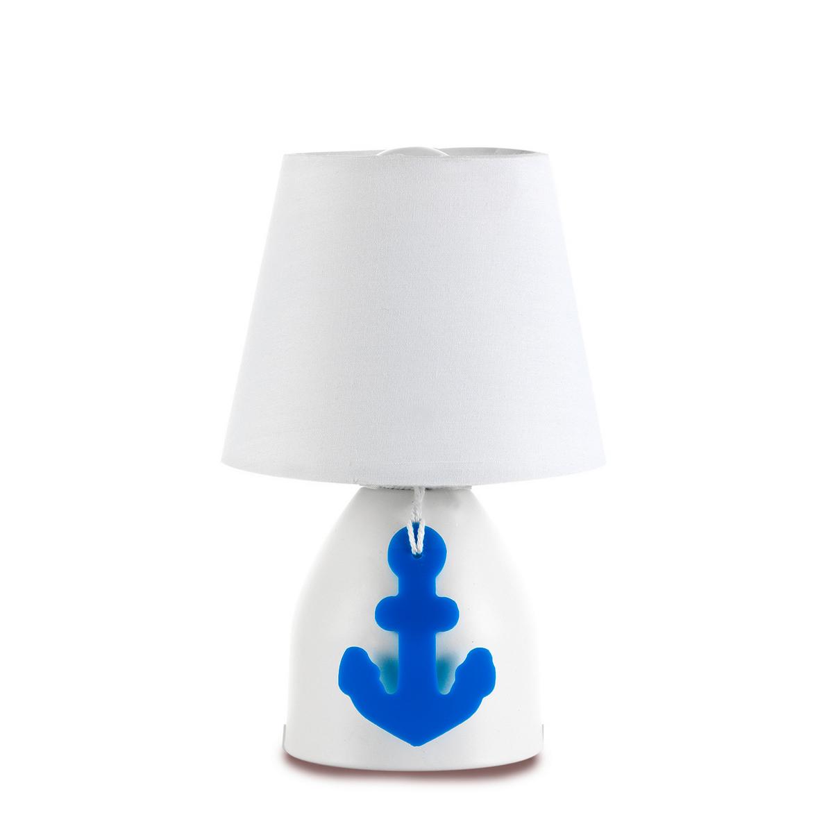 Kindertischleuchte 4968/L - Blau/Weiß, Design, Textil/Metall (13/19cm)