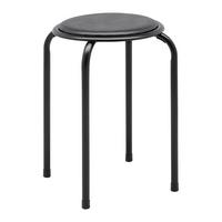 Stohovatelná stolička RAKI černá - černá, Konvenční, kov/kompozitní dřevo (30/45cm) - Mömax